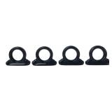 Set of 4 Black Glazed Napkin Rings