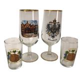 Set of 4 German Souvenir Glasses