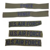 Vintage USAF Pence Name & Branch Uniform Tapes