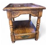 Traditional Wood End Table with Drawer