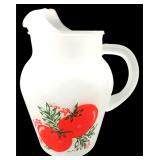 Gay Fad Frosted Glass Tomato Pitcher 8"H
