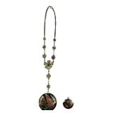 Cloisonne Peacock Pendant Necklace & Charm