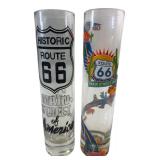Pair of Route 66 Souvenir Tall Shot Glasses