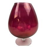 Oversized Cranberry Red Glass Snifter Vase