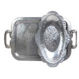 Continental & Rodney Kent Hammered Aluminum Trays