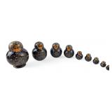 9-Piece Painted Wooden Nesting Doll Set