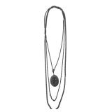 Silver-Tone Multi-Strand Filigree Locket Necklace