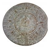 Cast Aztec Sun Stone Calendar Plaque 16"