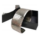 Silver-Tone Metal Mesh Cuff Bracelet