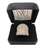 Victoria Wieck Rose Gold Tone Crystal Pave Ring