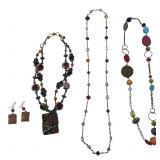 WA Signed Artisan Earrings & Beaded Necklaces