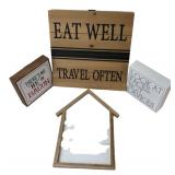 Lot of 4 Decorative Wooden Word Signs