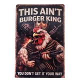 Novelty Burger King Parody Metal Sign 12x8"