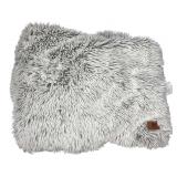 Frye Grey Faux Fur Throw Blanket 60x70