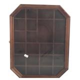 Octagonal Wooden Curio Display Case 12x15"