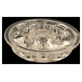 Clear Pressed Glass 16-Hole Flower Frog