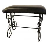 Wrought Iron Style Scroll Vanity Stool 16.5" H