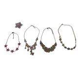 NY Floral Enamel Costume Jewelry Lot of 5