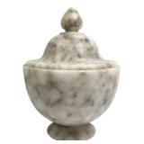 Carved Alabaster Lidded Urn Trinket Box