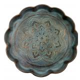 Decorative Footed Metal Mandala Tray