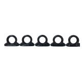 Fiesta Black Ceramic Napkin Rings Set of 5