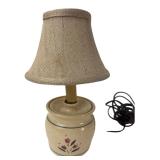 Floral Stoneware Crock Accent Lamp 10.5"