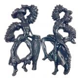 Pair of Tropical Dancer Wall Plaques 22"