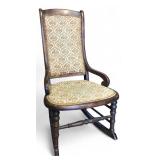 Upholstered Turned Wood Rocking Chair