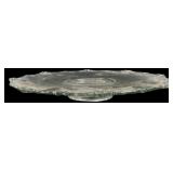 Clear Pressed Glass Low Pedestal Plate 13.5 in