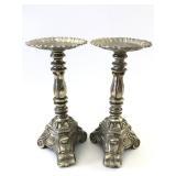 Rubel Pair of Metal & Plastic Candlesticks 9H