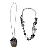 Two Zebra Print Fashion Necklaces