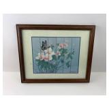 Johnny Lung Framed Floral & Butterfly Artwork