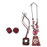 Lot of 3 Costume Jewelry Necklaces & Earrings