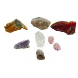 8 Piece Mixed Rock Mineral & Slag Glass Lot