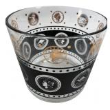 MCM Style Coin Motif Glass Ice Bucket