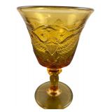 VTG L.E. Smith Amber Glass Eagle Goblet