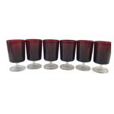 VTG Luminarc Cavalier Ruby Red Stemmed Glasses