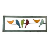 Indoor/Outdoor Rustic Metal Birds on Wire Wall Art