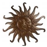 Copper Tone Metal Sun Face Wall Art 27x27