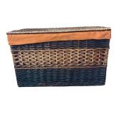Two-Tone Wicker Storage Trunk