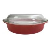 Pyrex 221 Red 8-Inch Casserole Dish with Lid