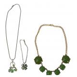 Green Costume Jewelry Necklaces & Bracelet Lot