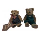 Boyds Bears Pair in Overalls