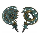 Vtg PartyLite Celestial Sun & Moon Candle Sconces