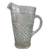 Clear Pressed Glass Pitcher Diamond Pattern