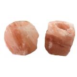 Pair of Himalayan Pink Salt Tealight Holders