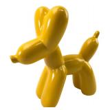 Jeff-Koons-Style Yellow Ceramic Dog Figurine