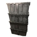 Set of 4 GM Black Plastic Storage Bins
