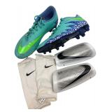 Nike Hypervenom Cleats Sz 10 & Shin Guards