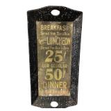 Vintage Style Diner Menu Sign Faux Wood